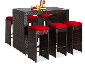 Rattan Wicker Bar Dining Set