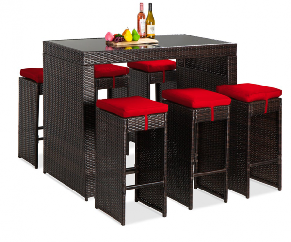 Rattan Wicker Bar Dining Set