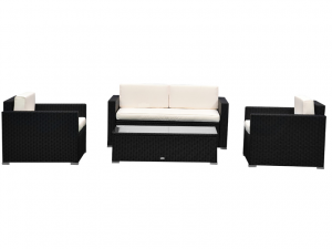 4-piece rattan patio sofa