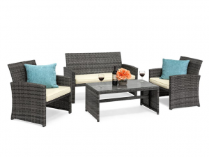 Patio Sofa Set 4 Seater With Table