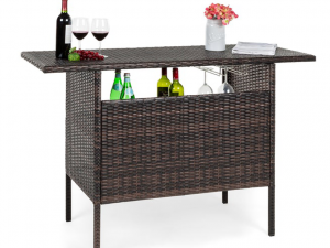 outdoor wicker bar table