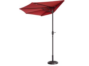 9ft Half Round Patio Umbrella with 5 Rib and Durable Base 9ft Half Round Patio Umbrella with 5 Rib and Durable Base