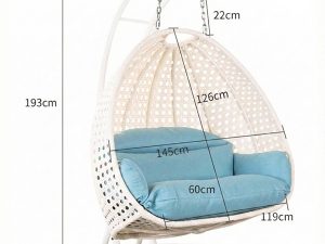 Double Egg Hanging Swing Chair with Stand - HSC-DE2-001 (1)