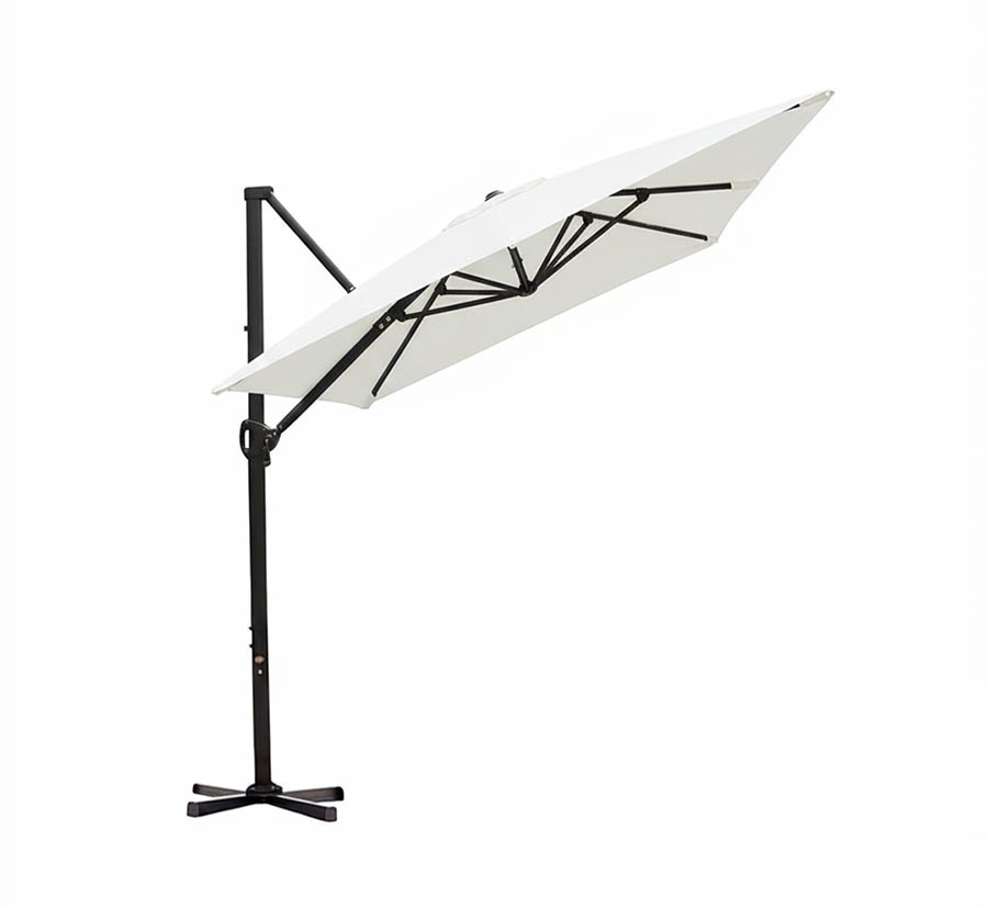 White 10x10 Ft Rectangular Roma Patio Umbrella