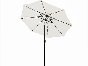 White 9ft Round Garden Parasal