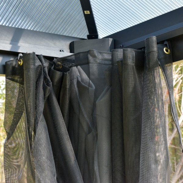 10' x 10' Polycarbonate Double Roof Gazebo with Sides - Image 7
