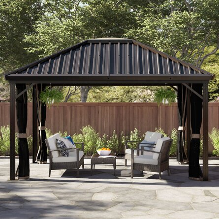 Garden Gazebo with Metal Roof