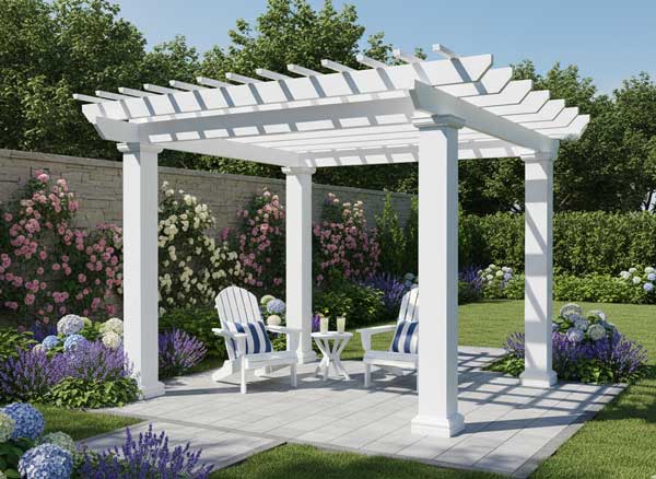 White Pergola with Fiberglass Material