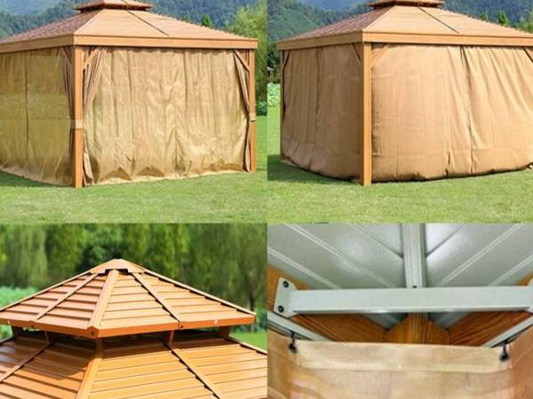 LIDA OUTDOOR hard-top gazebo with double-layer mosquito netting