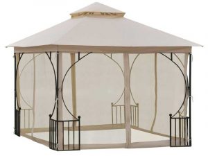 Tonnelle de terrasse 3 m × 3 m avec double toit souple