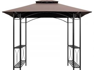 Tonnelle barbecue 1,5 m x 2,4 m à toit double