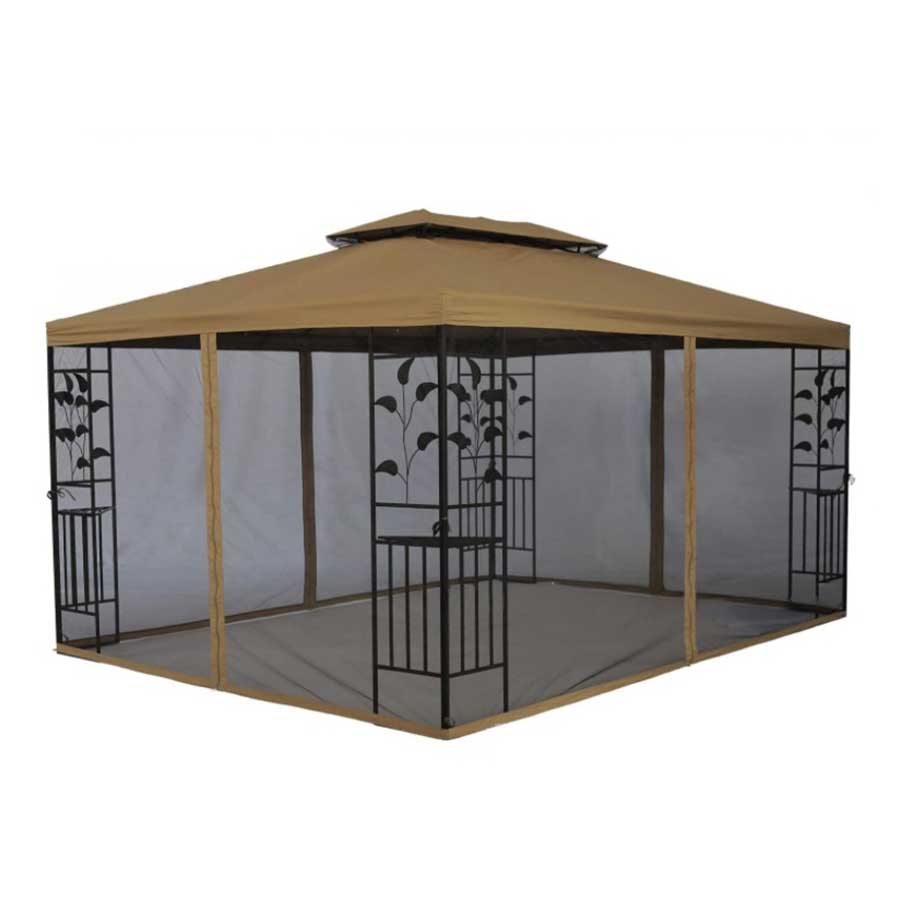 Tonnelle de terrasse à toit souple avec moustiquaires 4 côtés - Lida Outdoor