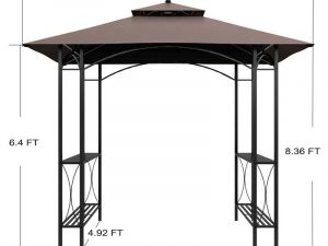 Dimensions de la tonnelle barbecue 1,5 m x 2,4 m