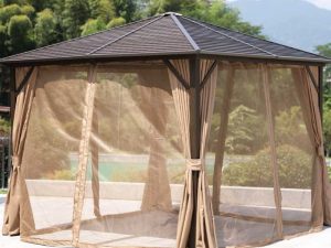 Tonnelle 3 m × 3 m avec rideaux latéraux