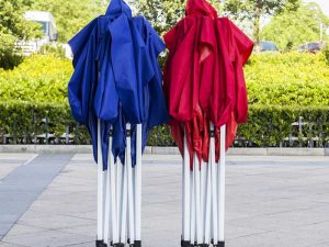 Tonnelle pliante 3 m × 3 m - bleu et rouge