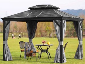 Tonnelle métal 3 m × 3,6 m avec parois latérales