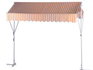 Store banne autoportant double pente jaune et blanc LD-DFSA-0013YW