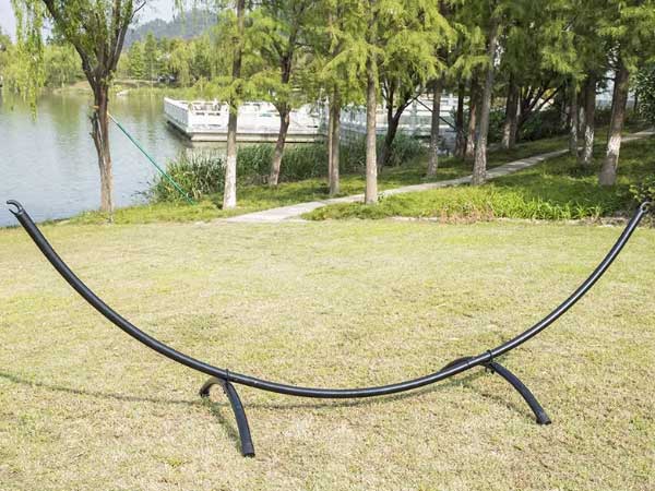 Arc-style steel hammock stand