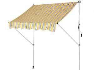 Store banne sans perçage LD-FSA-008YWB (rayé jaune, blanc et noir)