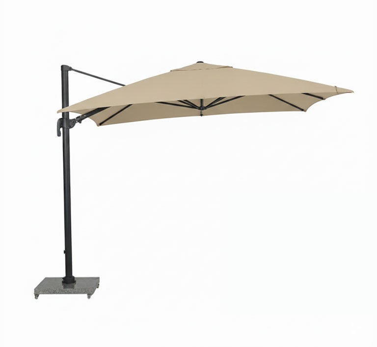 Parasol déporté beige en aluminium 3 x 4 m