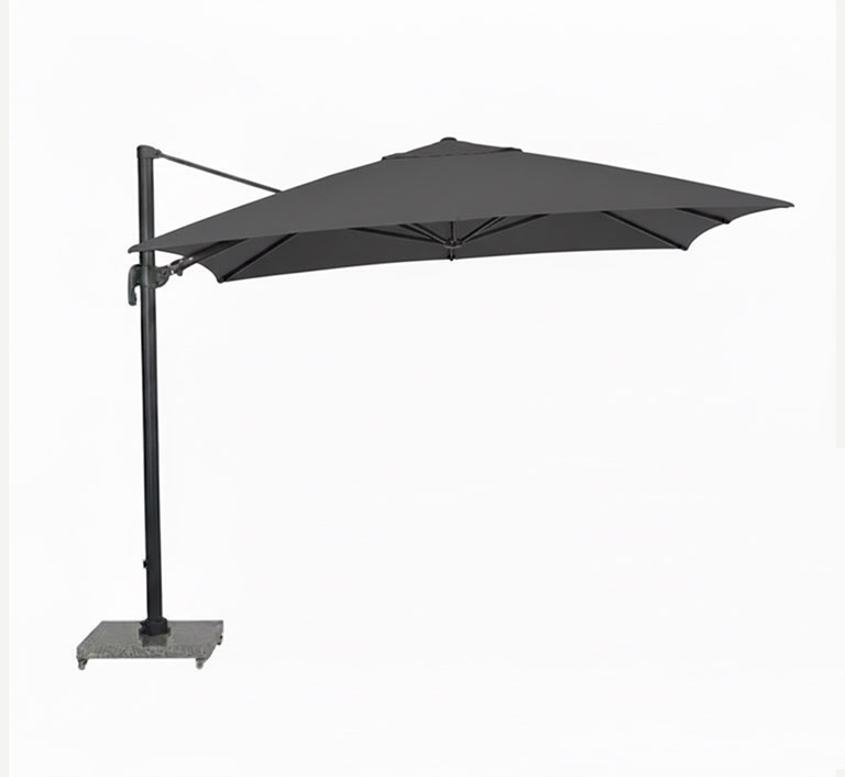 Parasol déporté gris foncé en aluminium 3 x 4 m