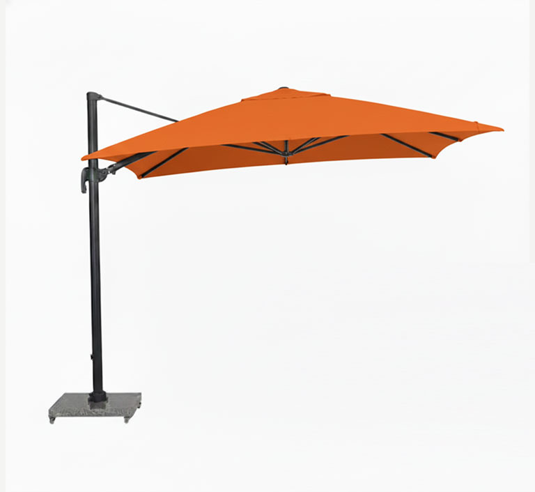 Parasol déporté orange en aluminium 3 x 4 m