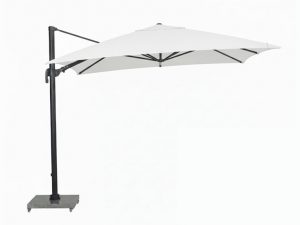10x13ft-Square-White-Aluminum-Cantilever-Offset-Umbrella.jpg Parasol déporté blanc en aluminium 3 x 4 m