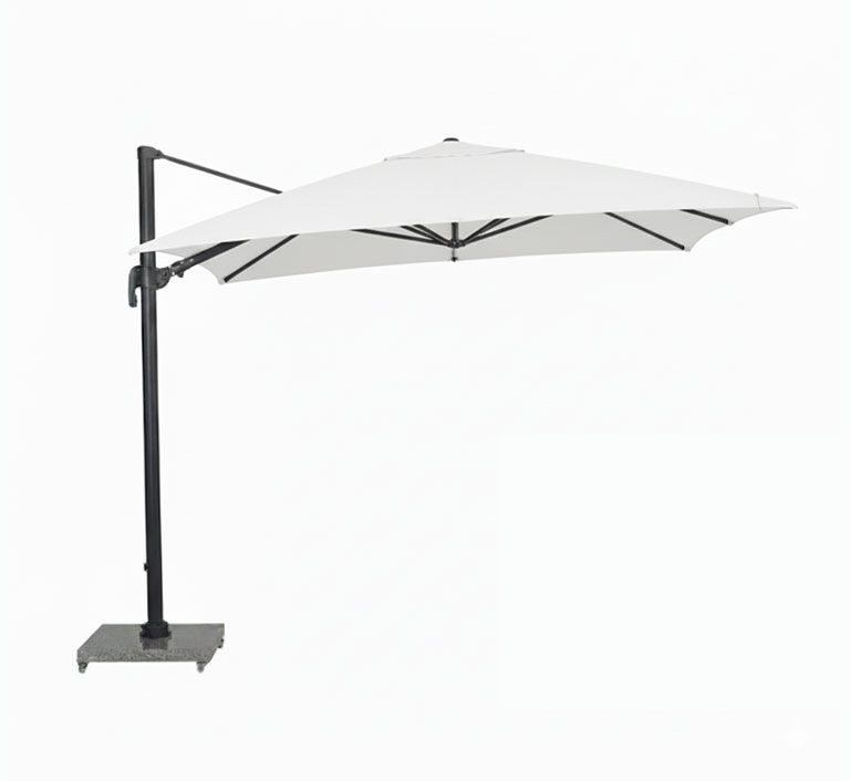 Parasol déporté blanc en aluminium 3 x 4 m