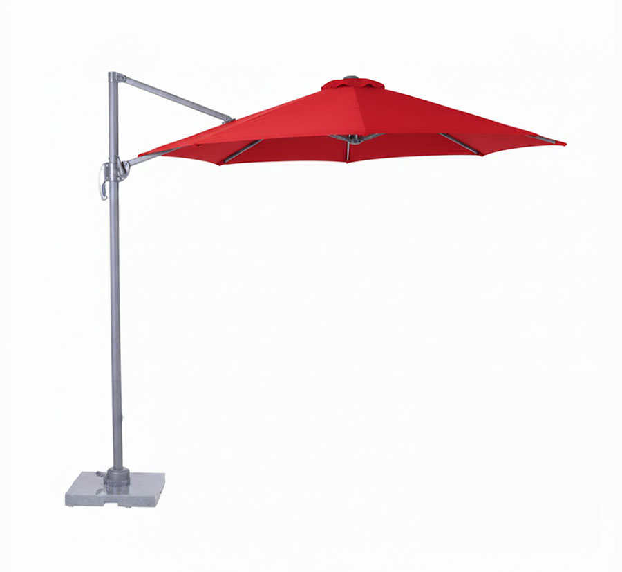 Parasol déporté rond rouge 3,5 m