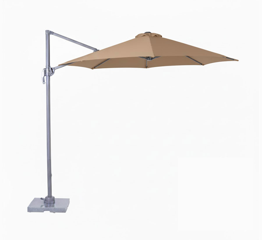 Parasol déporté rond marron clair 3,5 m