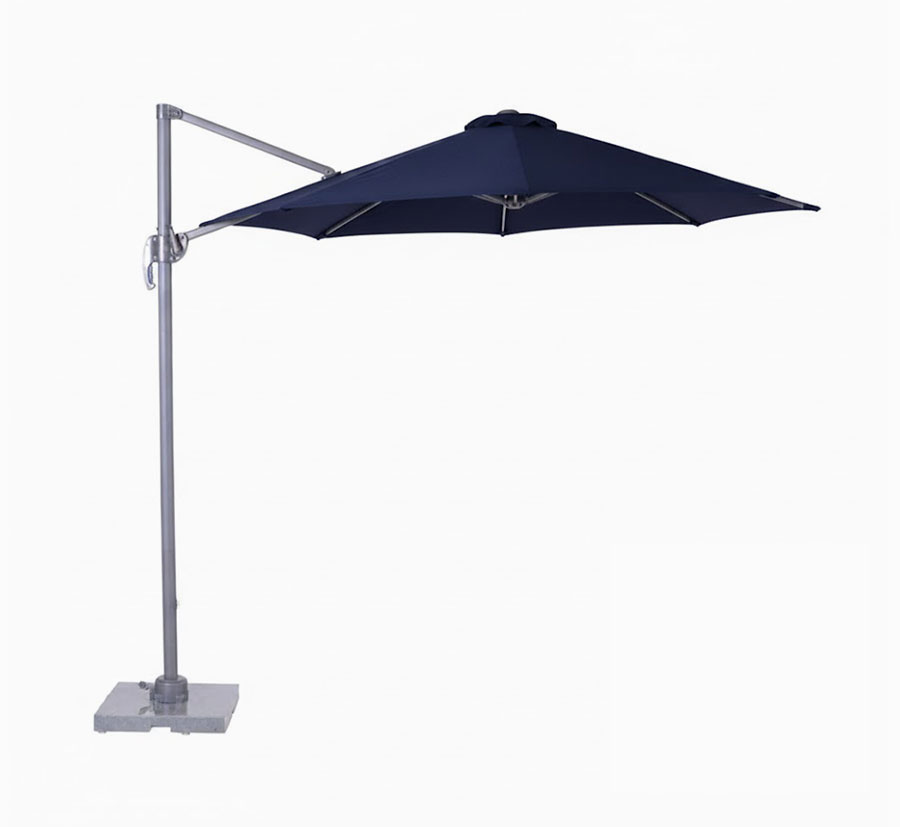 Parasol déporté rond bleu marine 3,5 m