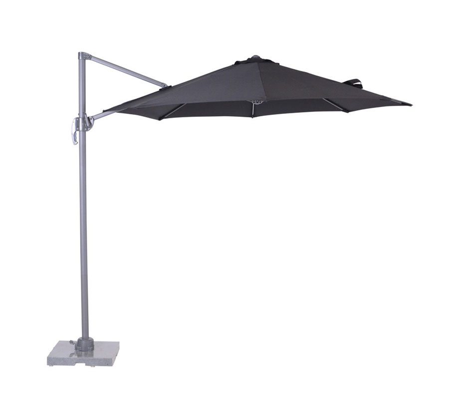 Parasol déporté imperméable 3,5 m rotatif à 360° avec cadre en aluminium