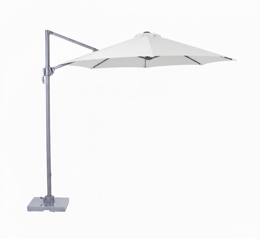 Parasol déporté rond blanc 3,5 m