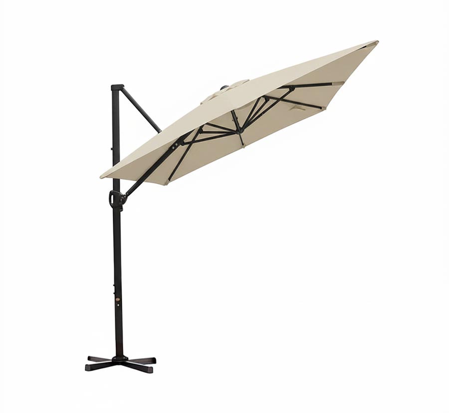Parasol de terrasse Roma rectangulaire beige 3 x 3 m