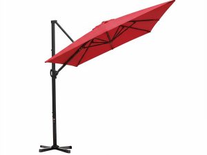 Red-10x10-Ft-Rectangular-Roma-Patio-Umbrella.jpg Parasol terrasse Roma rectangulaire rouge 3 x 3 m