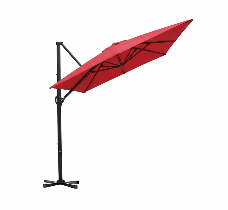 Parasol terrasse Roma rectangulaire rouge 3 x 3 m