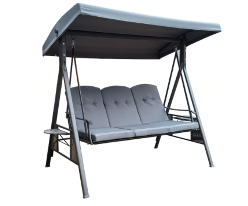 Balancelle de jardin 3 places convertible avec auvent imperméable