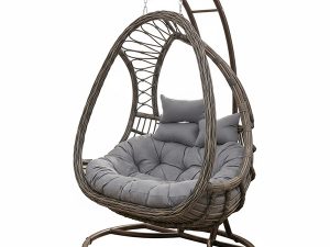 Fauteuil oeuf suspendu double en forme de poire HSC-DE2-004