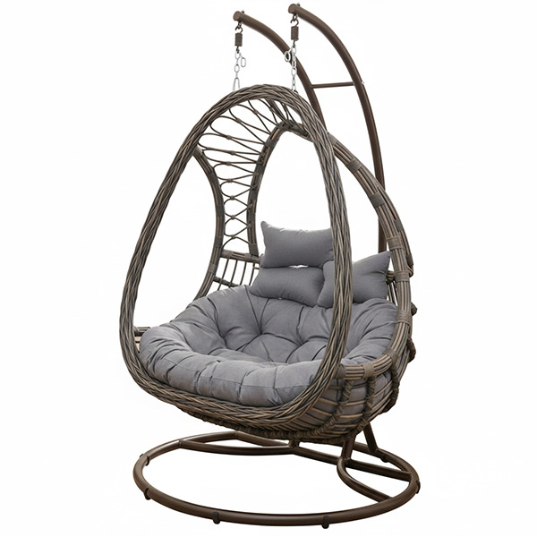Fauteuil oeuf suspendu double en forme de poire HSC-DE2-004