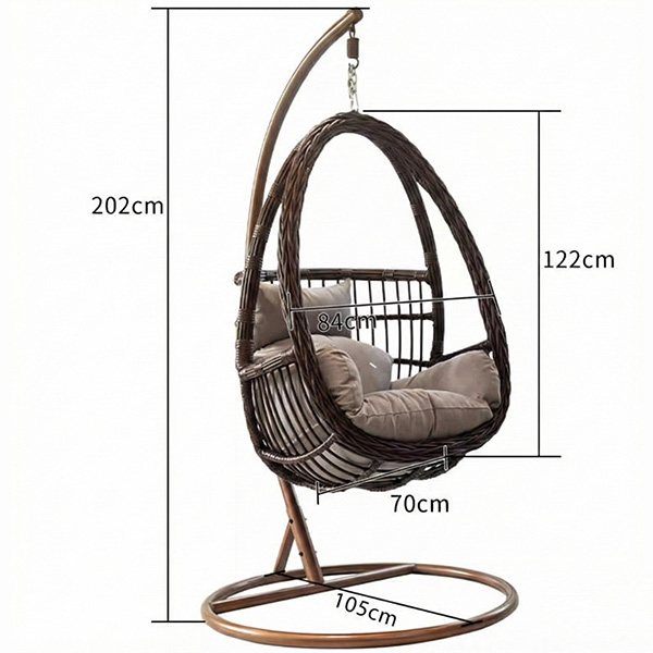 Fauteuil oeuf suspendu en résine tressée HSC-SE1-005
