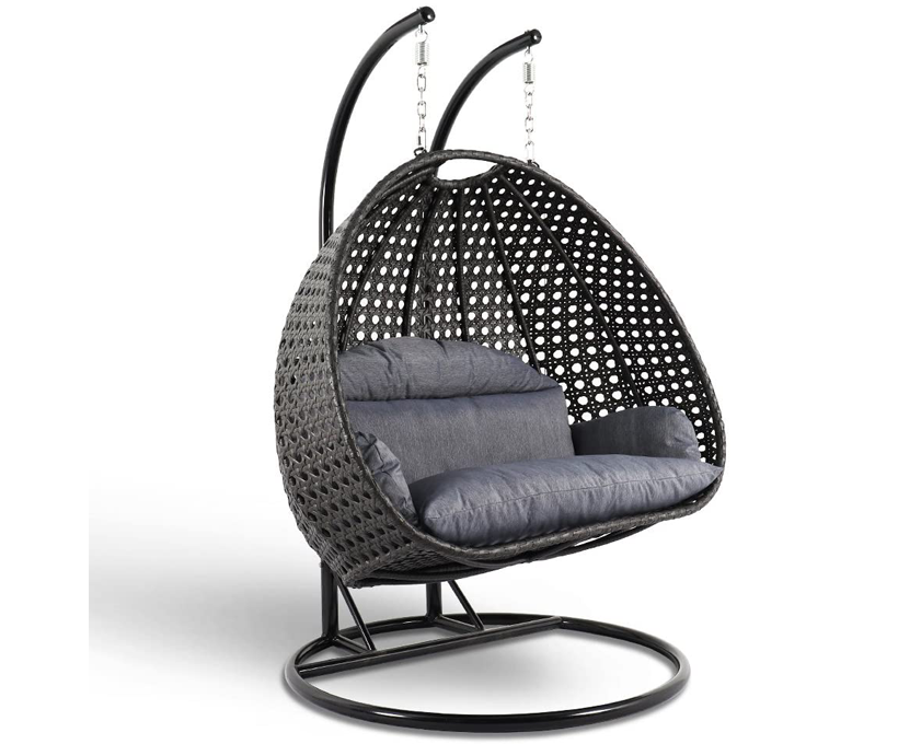 Fauteuil oeuf suspendu double avec support HSC-DE2-001