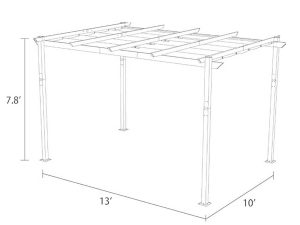 Dimensions de la pergola de terrasse en aluminium 3 × 4 m