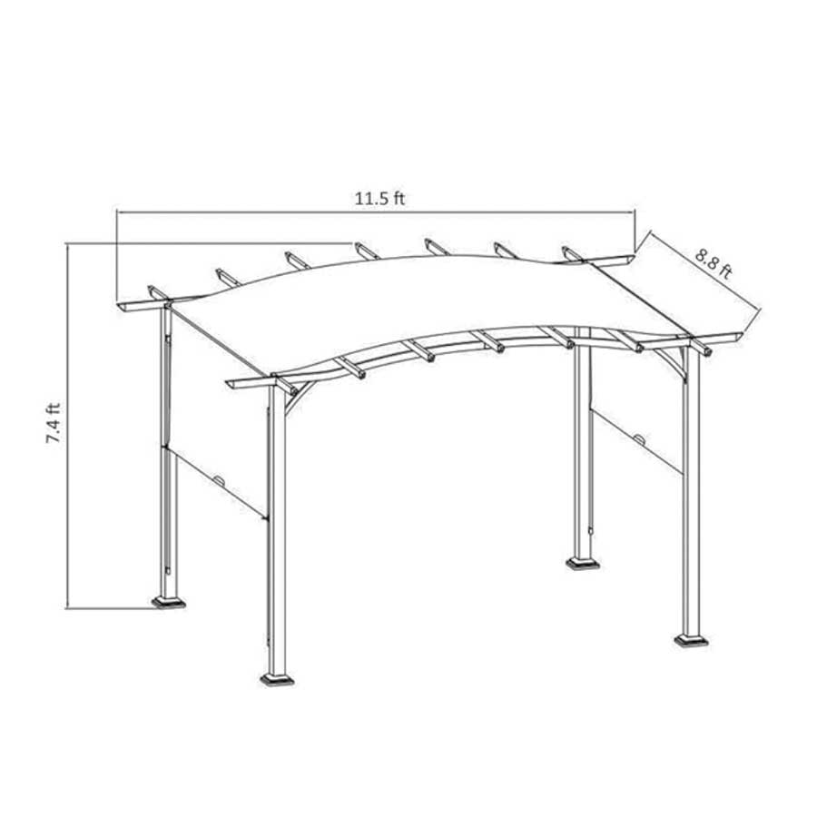 Dimensions de la pergola avec structure en acier