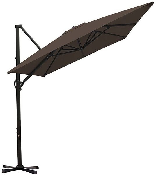 Square cantilever offset umbrella with side support arm