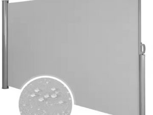 Paravent rétractable gris pour terrasse