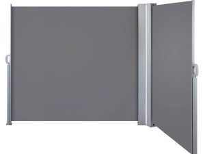 Store latéral rétractable double avec pare-vent en polyester